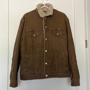 Levi’s brown corduroy sherpa trucker jacket size L